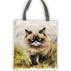 Kot (Grumpy Cat) - torba na ramię z kieszeniami, shopperka