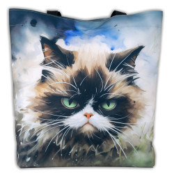 Kot (grumpy cat) - pojemna torba na ramię