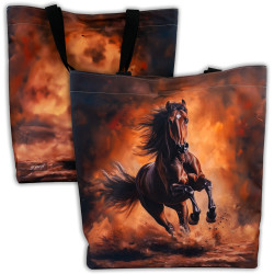 Gniady koń - pojemna torba na ramię z dnem
