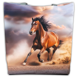 Koń w galopie - pojemna torba na ramię z dnem