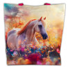Koń na kolorowym tle - pojemna torba na ramię