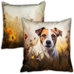 Jack Russell Terrier - dwustronna poduszka welurowa