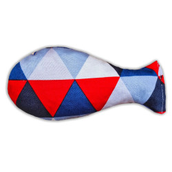 Dwustronna rybka z walerianą - zabawka dla kota, szyta ręcznie