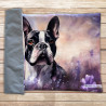 Gruba mata pluszowa z grafiką - boston terrier