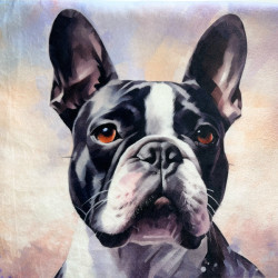 Gruba mata pluszowa z grafiką - boston terrier