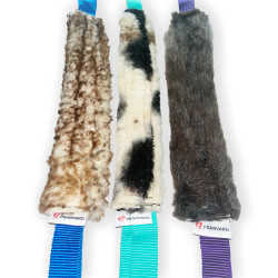 Szarpagat - szarpak z 2 uchwytami z futra owczego dla psa