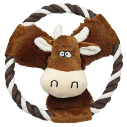 Krowa pluszowa na ringu 20 cm - zabawka dla psa Pet Nova