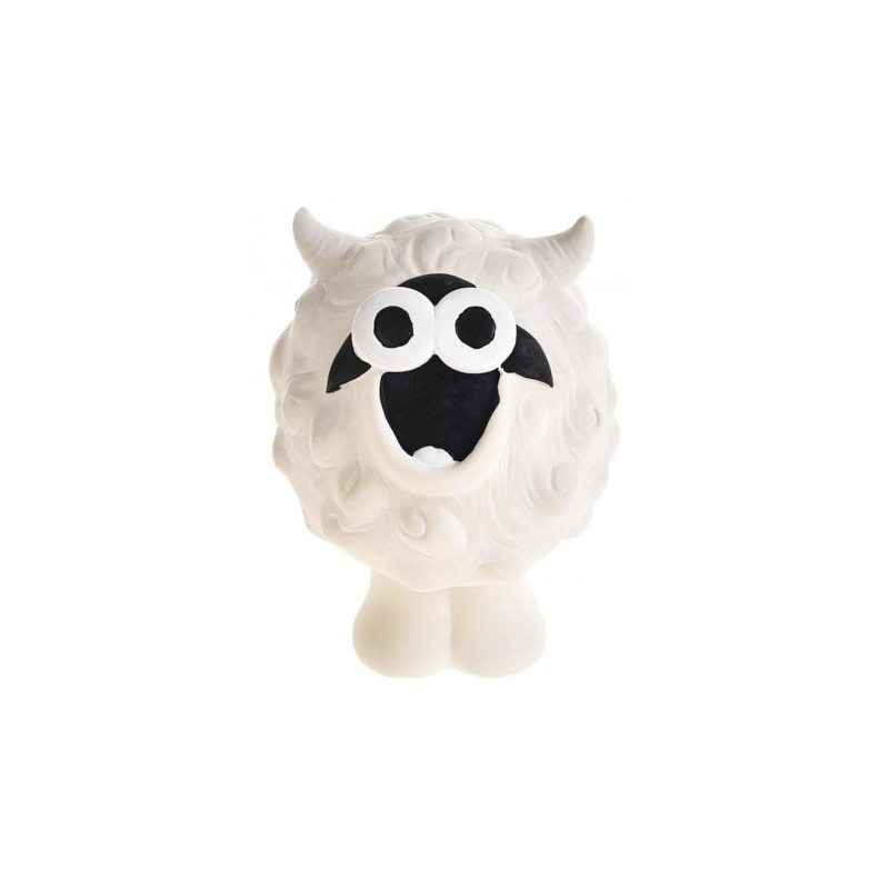 Zabawka dla psa - piszcząca biała owca z winylu, dł. 11 cm