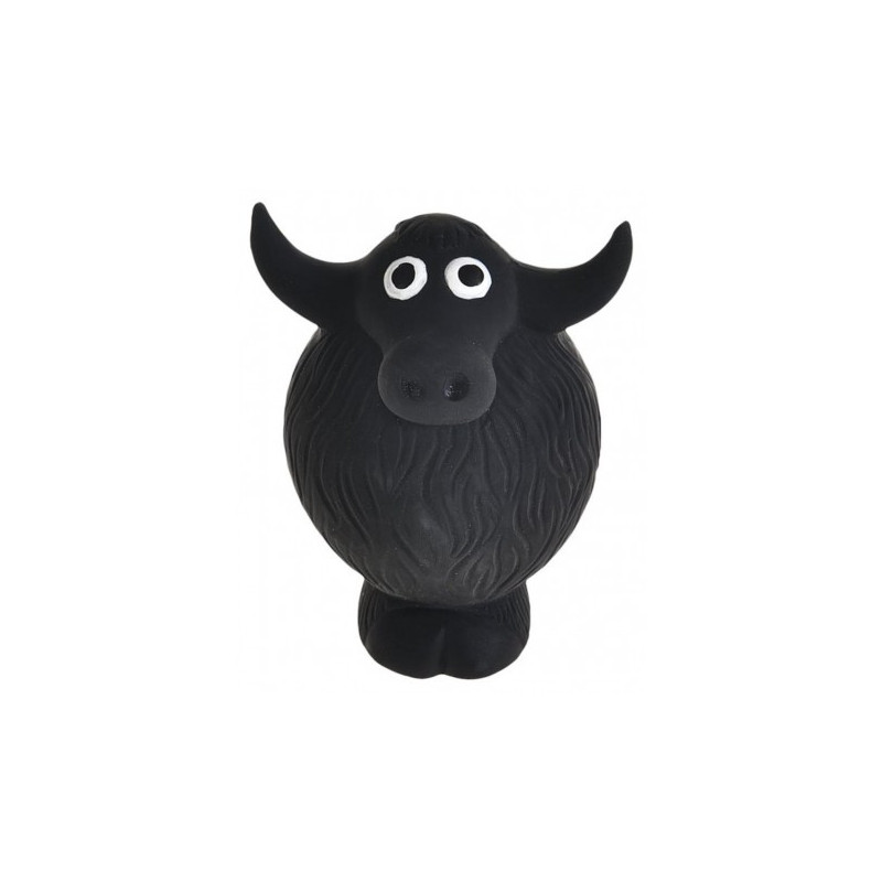Zabawka dla psa - piszczący czarny bawół z winylu, dł. 11 cm