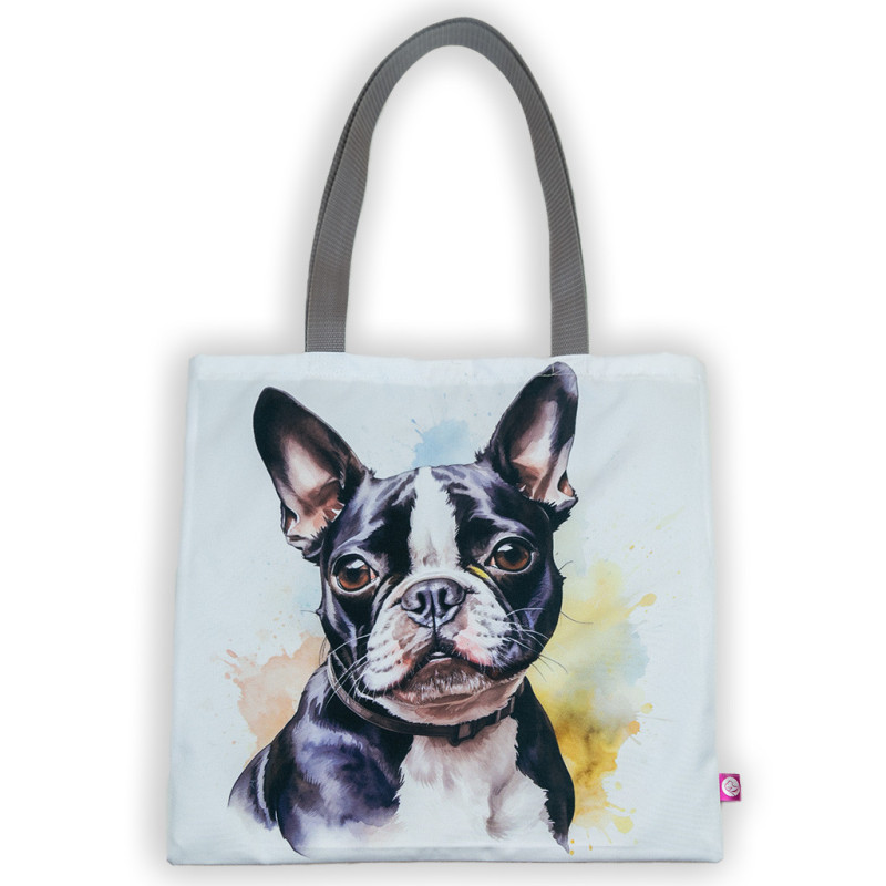 Boston terrier portret - torba na ramię z podszewką